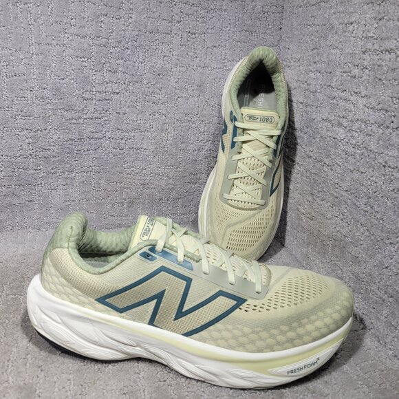 New Balance Fresh Foam X 1080V14 Mens Size 13 Beige Green Athletic Sneakers. - Picture 3 of 8